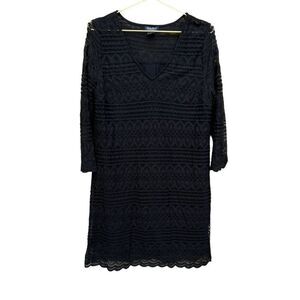 Lucky Brand Black Quarter Sleeve Lace Dress